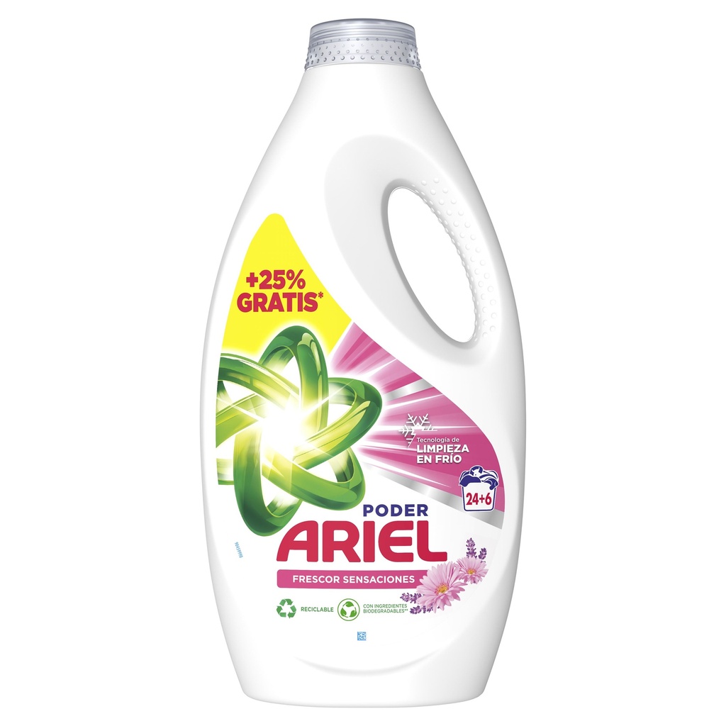 ARIEL DETERGENTE LIQUIDO SENSACIONES (24 + 6 DOSIS) (1.5L)