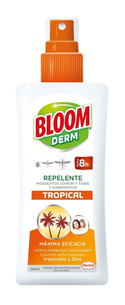 BLOOM REPELENTE MOSQUITOS LOCION TROPICAL 100ML.VAPORIZADOR 