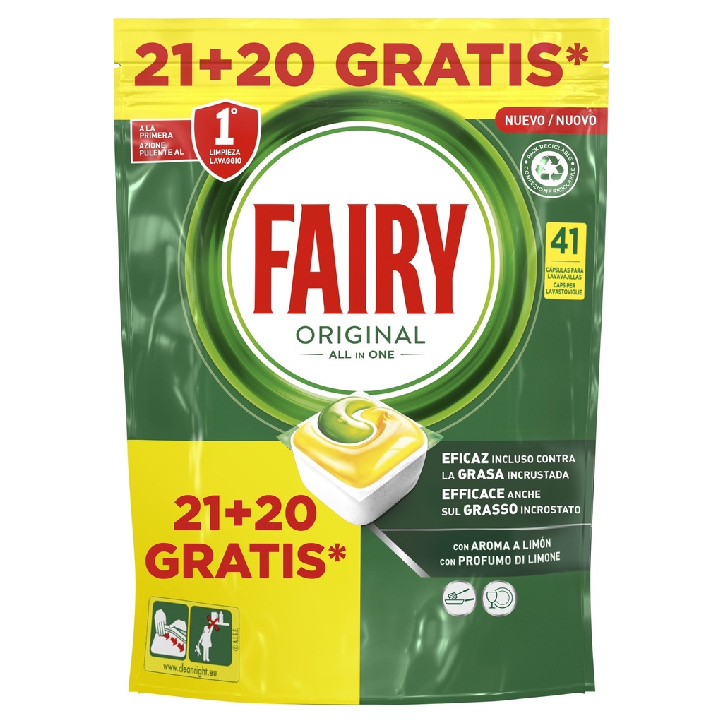 FAIRY LAVAVAJILL.CAPSULAS TODO EN 1 21+20 GRATIS J-5        