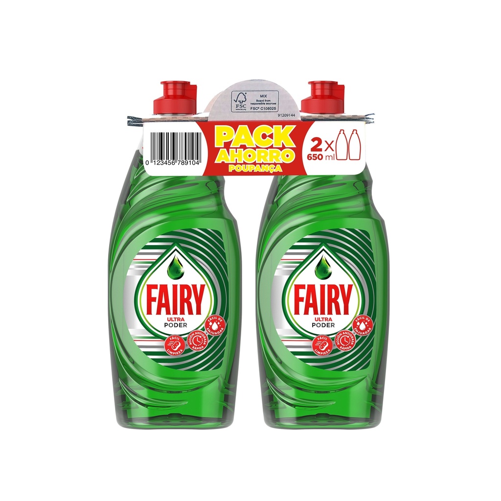FAIRY VAJ.650ML.(DUPLO) ULTRA PODER PACK AHORRO             