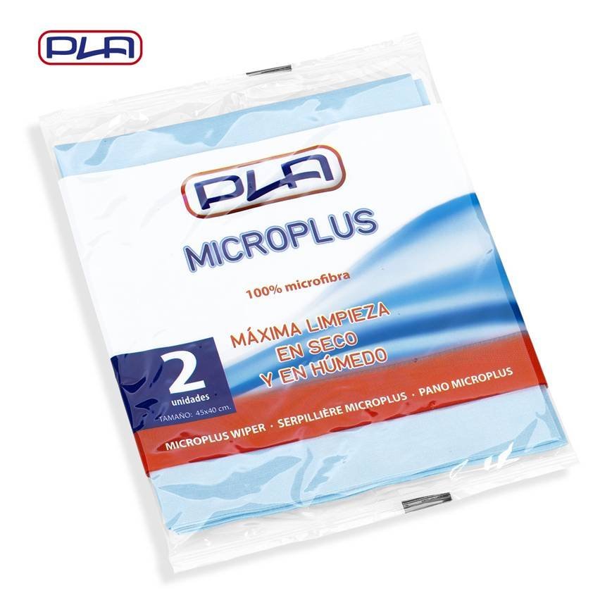 BAYETA PLA MICROFIBRA 100% MICROPLUS 45X40CM PACK 2UD