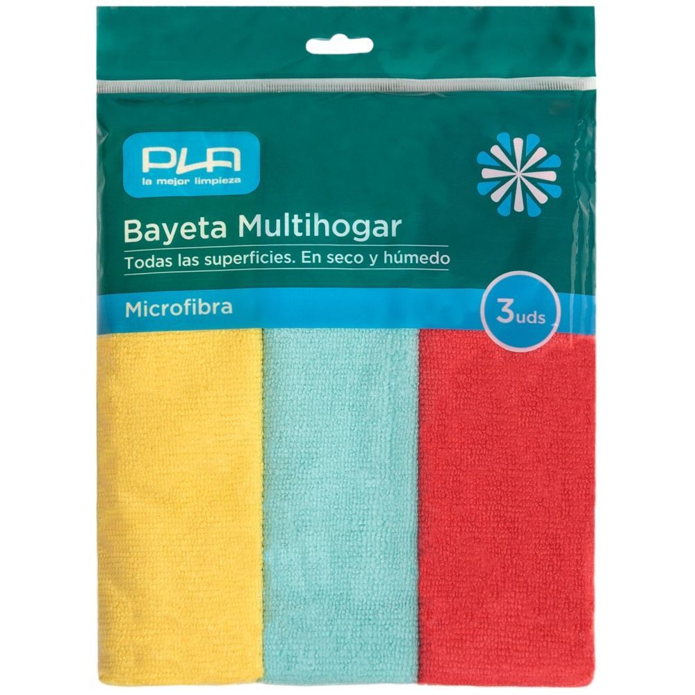 PLA BAYETA MICROFIBRA MULTIHOGAR 40CMX30CM. 3 UDS RF.30671