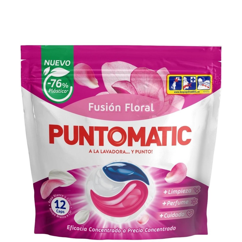 PUNTOMATIC CAPSULAS DETERG.12UDS. FUSION FLORAL (BOLSA)