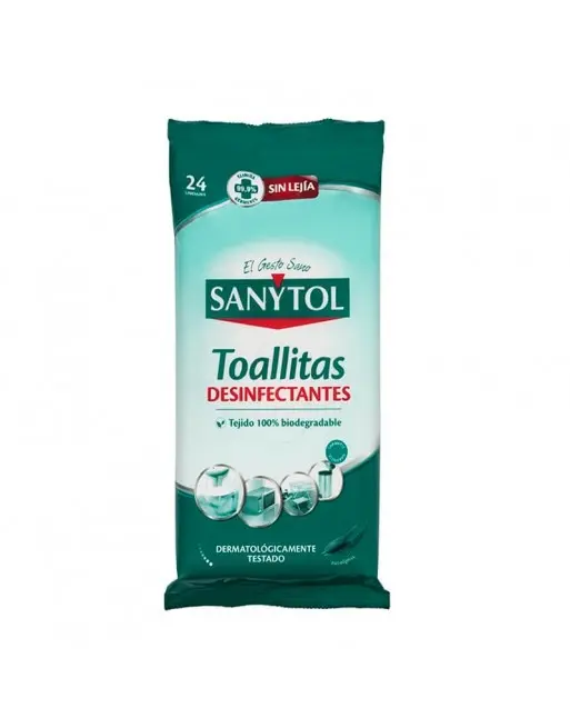 SANYTOL SIN LEJIA TOALLITAS DESINFECTANTES 30UD.            