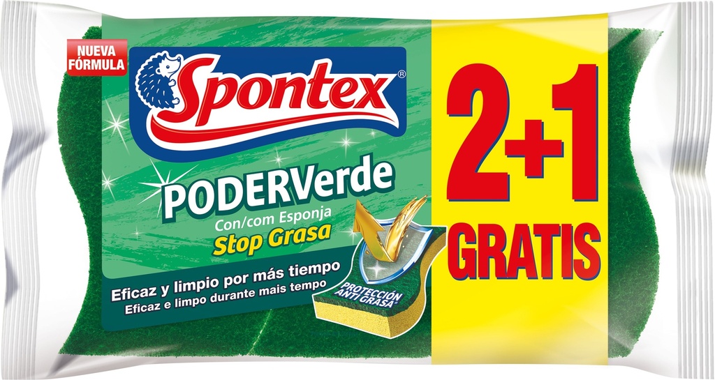 SPONTEX ESTROP.PODER VERDE ESP.2 UD+1UD GRAT.D12 Q100 F-29