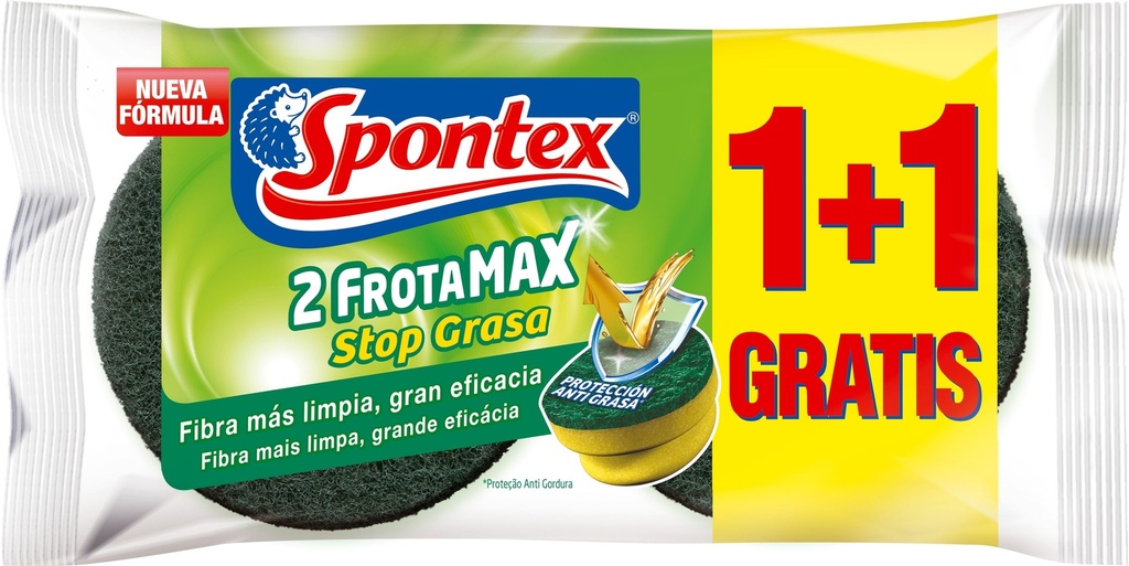 SPONTEX ESTROPAJO FROTAMAX SALVAUÑAS  (DUPLO)1+1UDGRAT.     