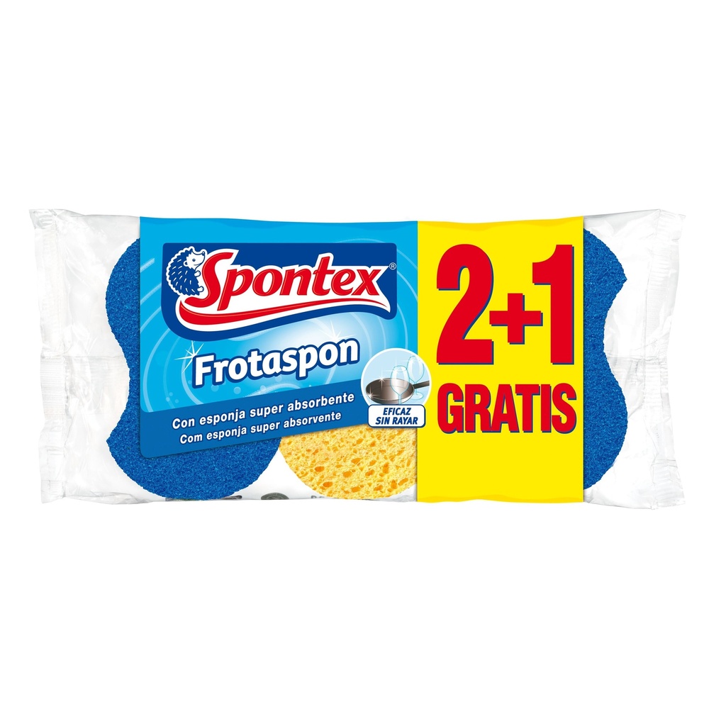 SPONTEX ESTROPAJO FROTASPON NO RAYA CON ESPONJA (2+1 UDS.)