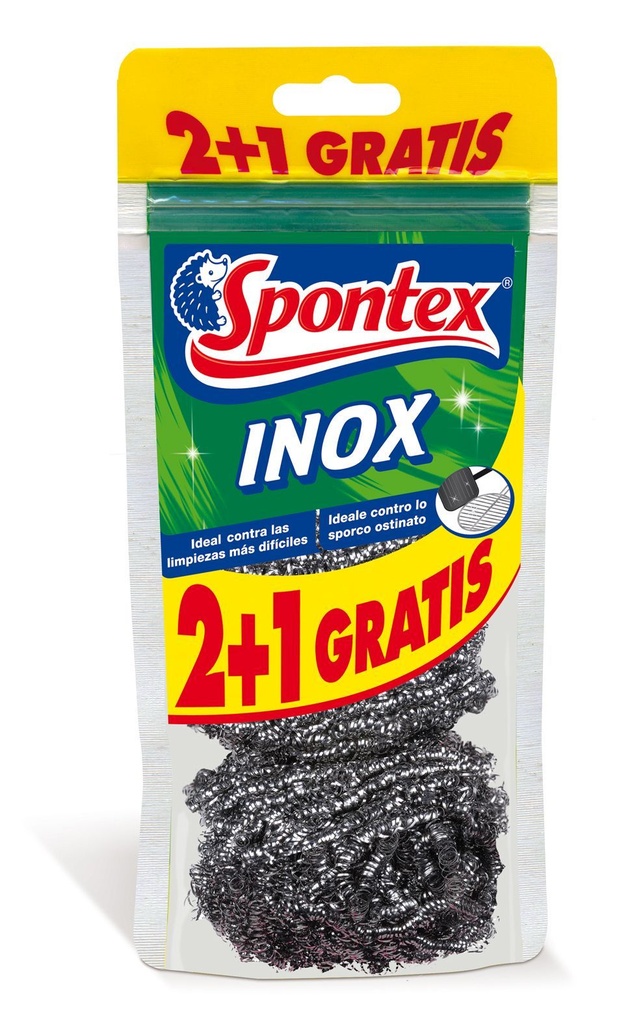 SPONTEX ESTROPAJO INOX DUPLO+1 UD.GRATIS