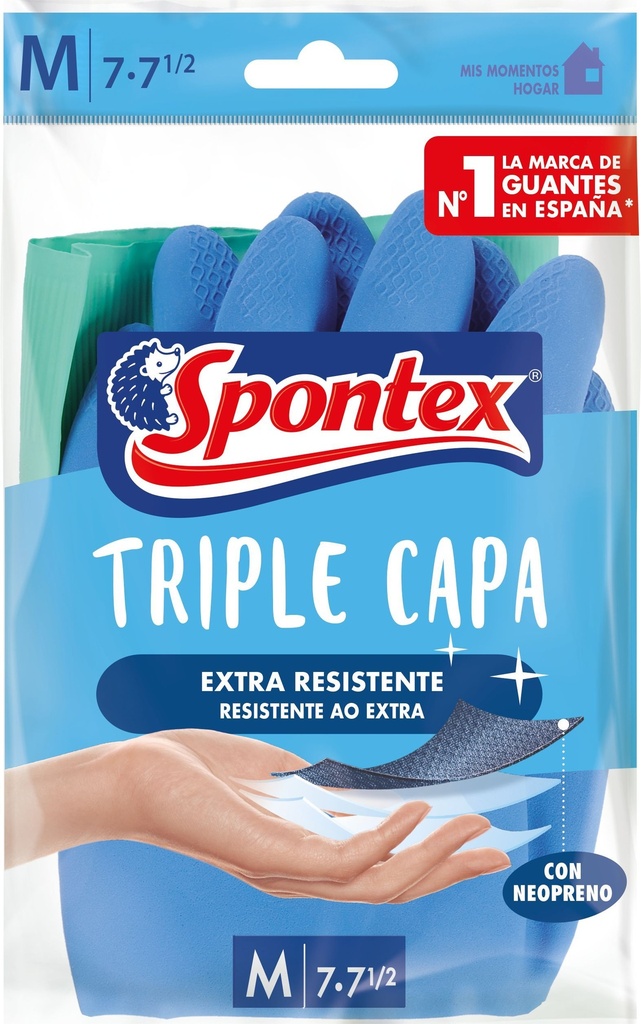 SPONTEX GUANTES TRIPLE CAPA T-7*7 1/2 MEDIANA