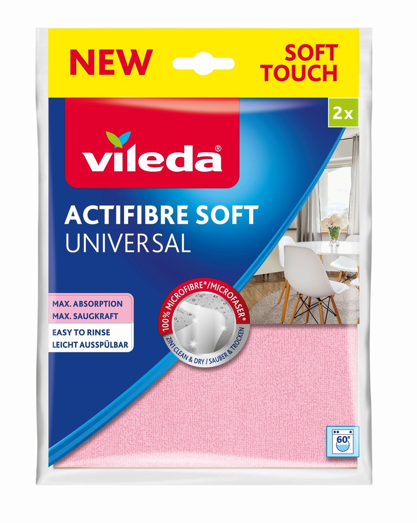 VILEDA BAYETA ACTIFIBRE UNIVERSAL 2UD SOFT (32X27 CM)