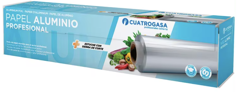 CUATRO GASA ALUMINIO LISO 40CM 3KG 13 micras 1 ud