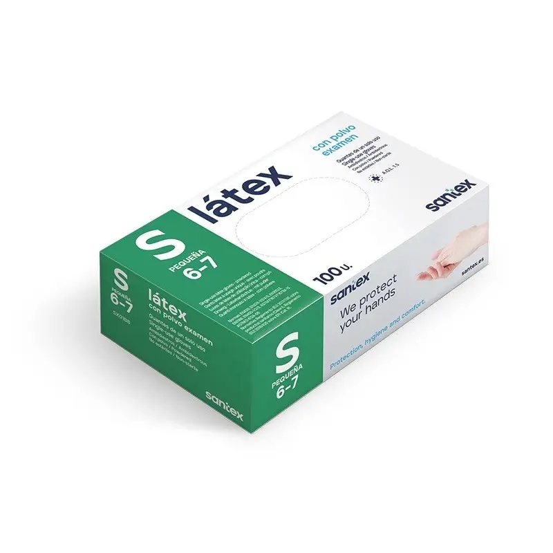 SANTEX LATEX CON POLVO NATURAL SMALL 100UDS