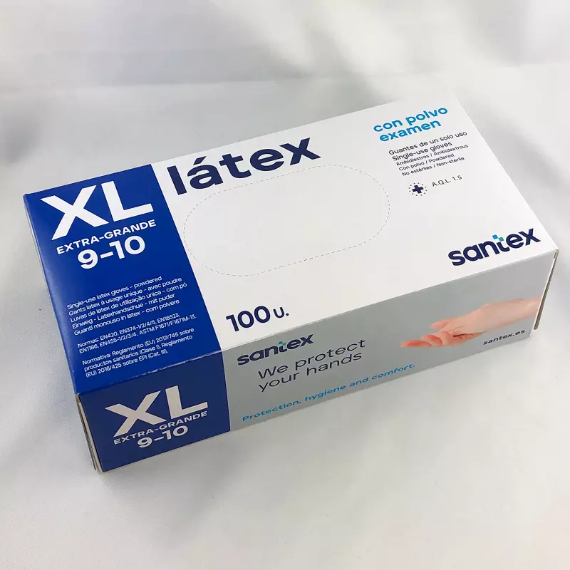 SANTEX LATEX CON POLVO NATURAL EXTRA LARGE 100UDS