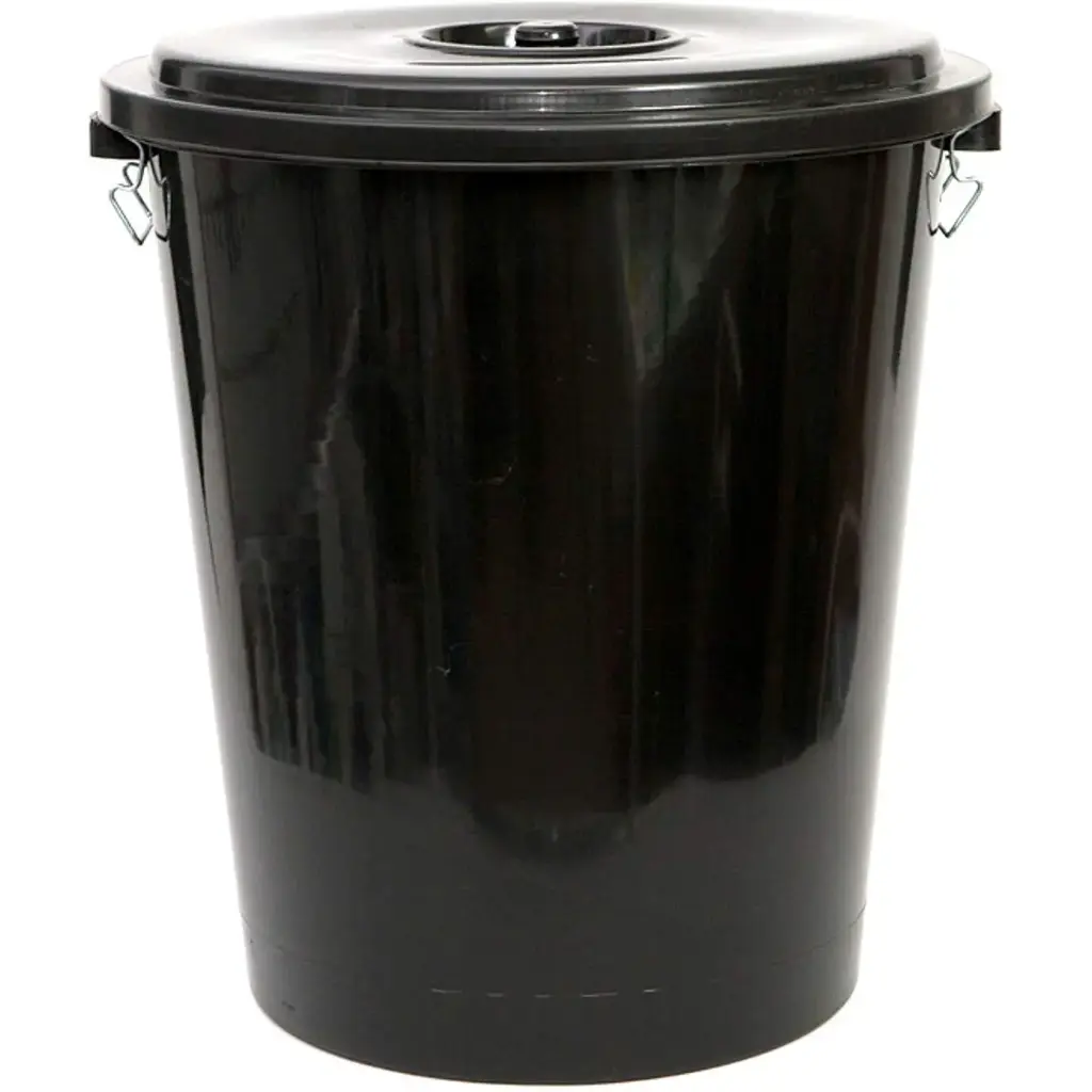 CUBO BIN 100L NEGRO CON TAPA
