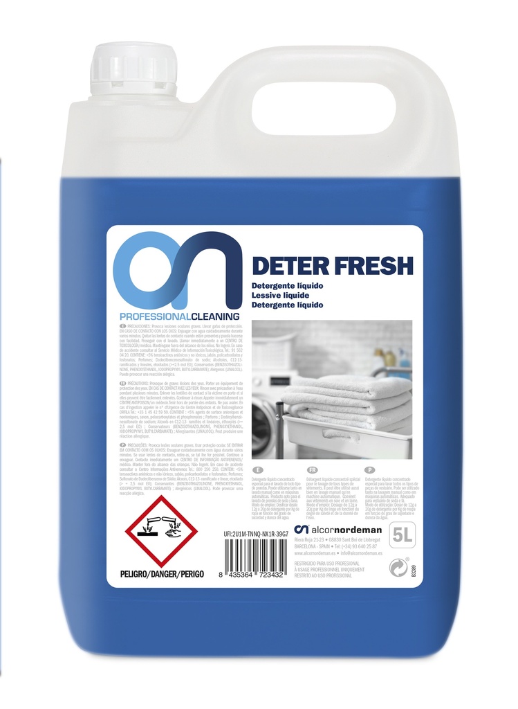 AN PROF DETER FRESH 5L l DETERGENTE LIQUIDO PARA ROPA DE COLOR