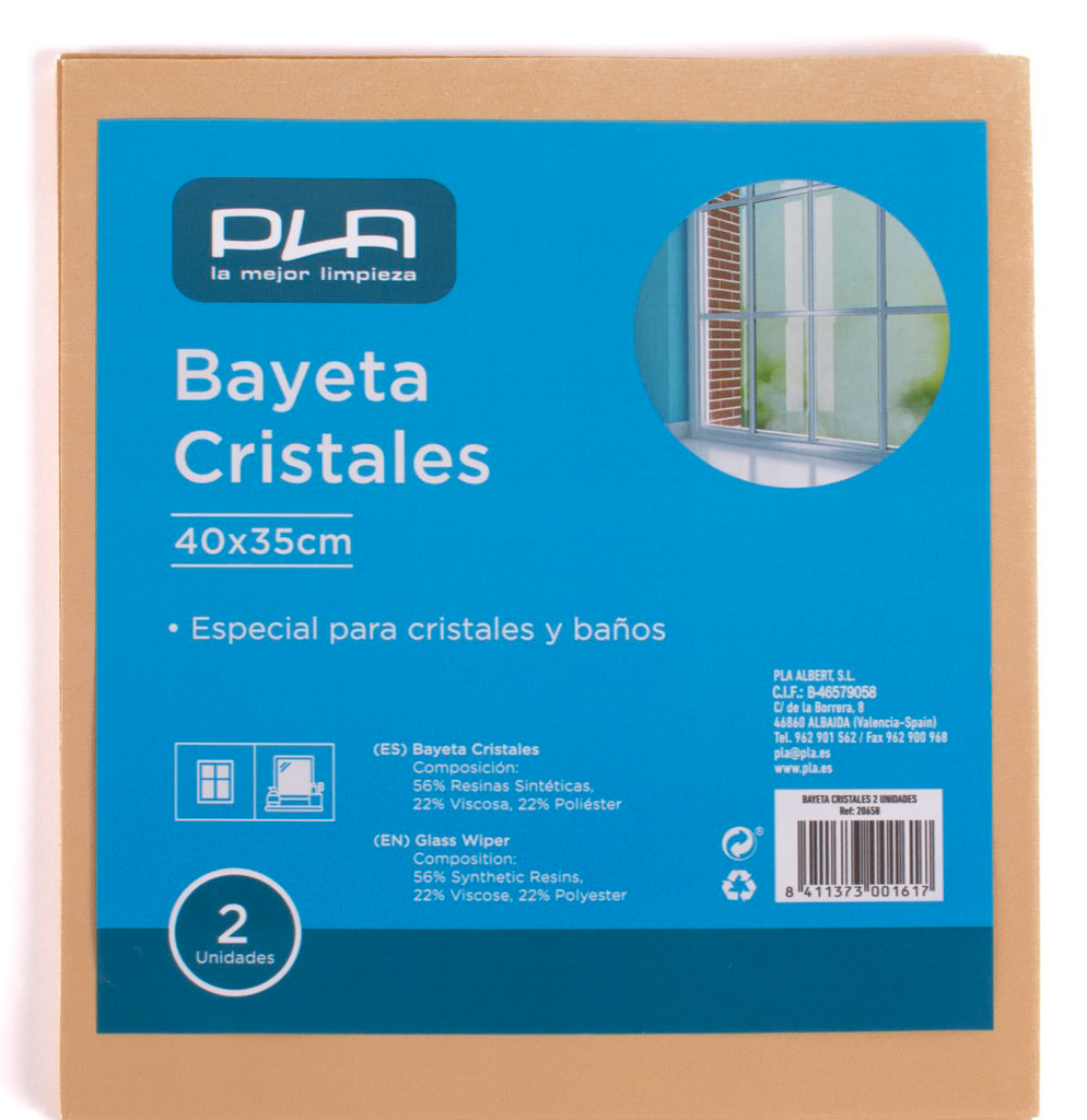 BAYETA CRISTALES*Pack 12 u. 40x35 cm