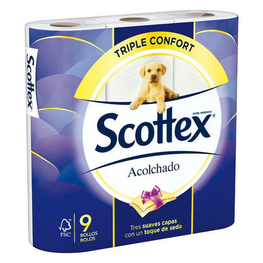[112475] Papel Higiénico Acolchado Scottex 9 Rollos
