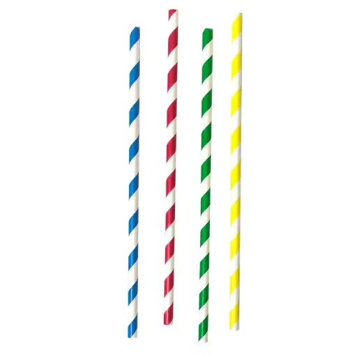 [1334] PAJITAS DE PAPEL RECTAS MULTICOLOR Ø6mm. 200mm 100 UDS