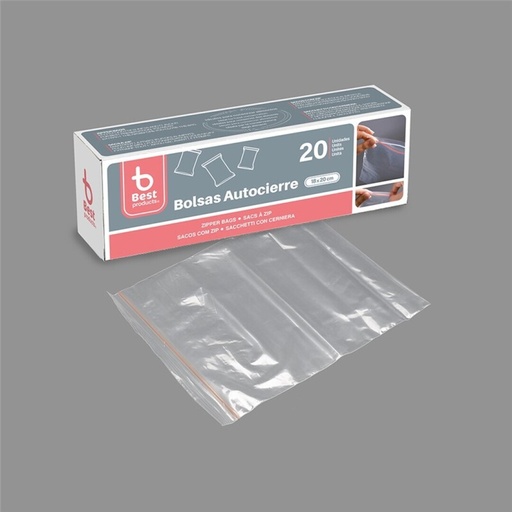 [P1053] BEST PRODUCTS BOLSA AUTOCIERRE 18 X 20 CM PE CAJA 20 BOLSAS