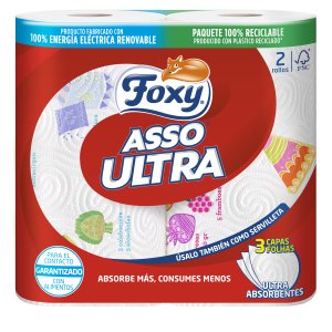 [P1073] FOXY PAPEL COCINA ASSO ULTRA 18 M 3 CAPAS (2=4 UDS.)