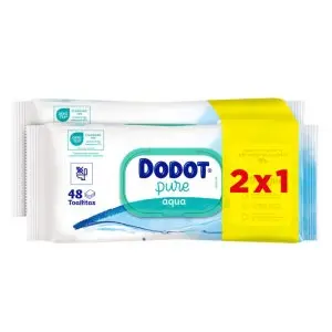 [P2121C] DODOT TOALLITAS AQUA PURE (48 UDS.) CON TAPA 2X1