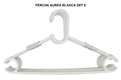 [P3115] PERCHA AUREA BLANCA SET 8