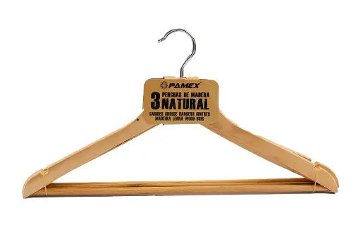 [P3116] PERCHA MADERA NATURAL SET 3 * FSC®