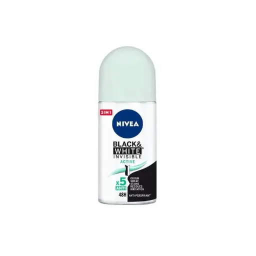 [P4186] NIVEA DESODORANTE ROLL-ON 50ML BLACK&WHITE INVISIBLE ACTIVE 