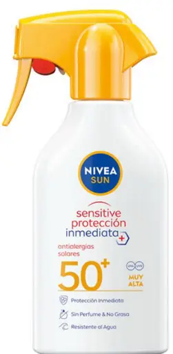 [P4234] NIVEA SUN PROTECTOR SOLAR PISTOLA 270 ML SPF50+ SENSITIVE PROTECCCION INMEDIATA ANTIALERGIAS SIN PERFUME NO GRASO 