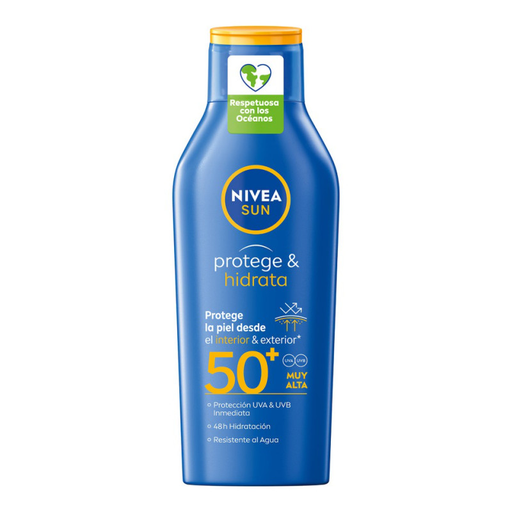 [P4235] NIVEA SUN PROTECTOR SOLAR LECHE 400 ML SPF50+ PROTEGE & HIDRATA 48 HORAS DE HIDRATACION RESISTENTE AL AGUA