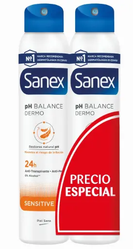 [P4230C] SANEX DUPLO DESODORANTE SPRAY 200 ML SENSITIVE
