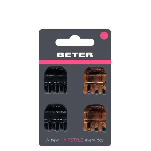 [P4470] BETER ADORNO CABELLO TREDY PINZA CONCHA/NEGRA 3,5CM 2UD J