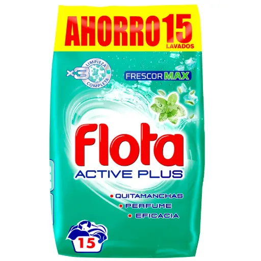 [P6005] FLOTA DETERGENTE POLVO BOLSA 825 G FRESCOR ACTIVE PLUS (15 DOSIS)