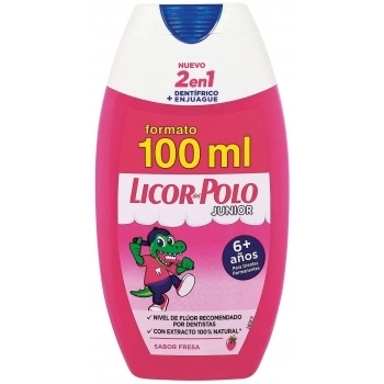 [P6071] LICOR DEL POLO DENTÍFRICO GEL 2EN1 FRESA 100ML 
