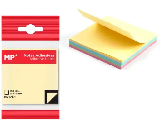 [P8076] MP NOTAS ADHESIVAS COLORES 75 x 75 MM 100 HOJAS