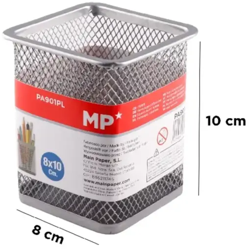 [P8081] MP PORTALÁPICES CUADRADO PLATEADO 10 X 8 CM