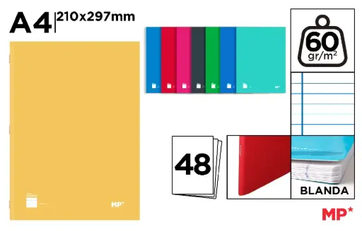 [P8057] MP CUADERNO GRAPADO A4 48 HOJAS HORIZONTAL