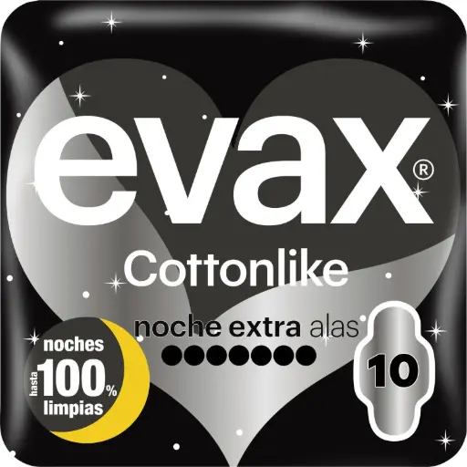 [P7062] EVAX COTTONLIKE NOCHE EXTRA ALAS (10 UDS.)