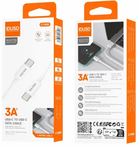 [P8131] IDUSD CABLE PD USB-C A USB-C 1M 3A