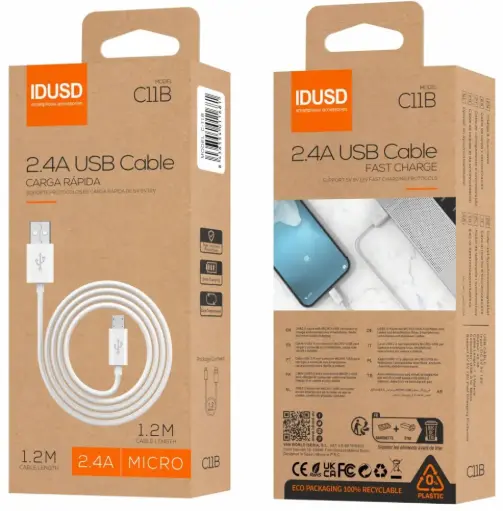 [P8128] IDUSD ECO CABLE MICRO-USB 1,2M 2,4A