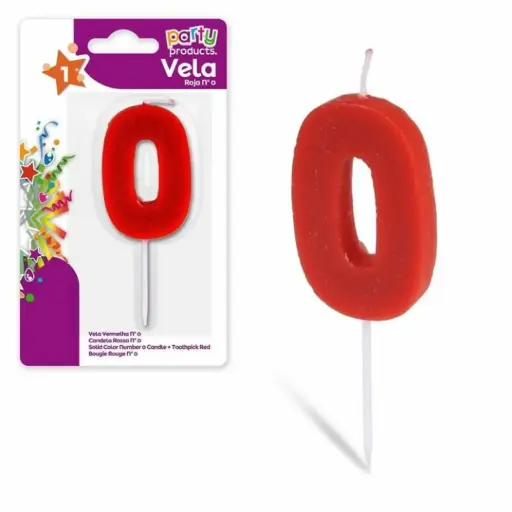 [P9656] BEST PRODUCTS VELA Nº 0 BLANCA BORDE ROJO 
