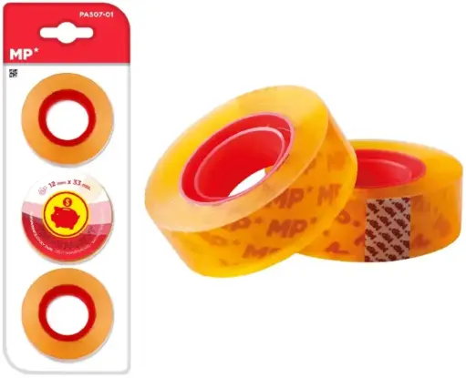 [P8046] MP CINTA ADHESIVA TRANSPARENTE 12 MM x 33 MM 3 UDS. 