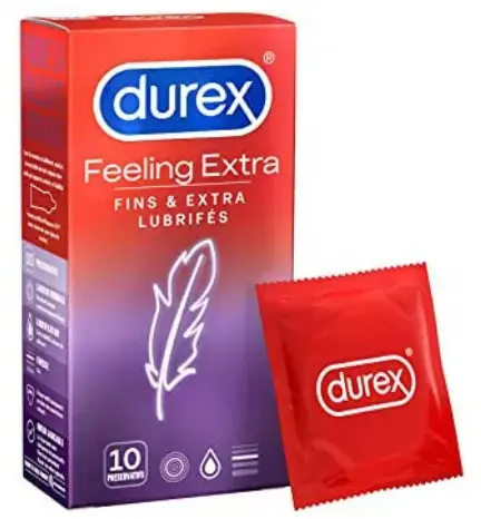 [P3843] Durex Feeling Extra Men's Condoms Fine and Extra Lubricated 10 Units