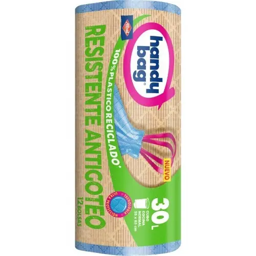 [P7099] HANDY BAG BOLSA BASURA CIERRE FÁCIL 30 L 12 UN