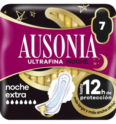 [P4038] AUSONIA AIR DRY COMPRESAS ALAS NOCHE 7UD ULTRA FINA