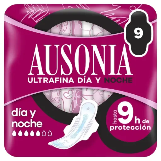 [P4039C] AUSONIA AIR DRY COMPRESAS NOCHE ALAS 9 UD.                  