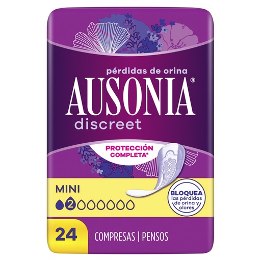 [P2104] AUSONIA DISCREET COMPRESAS INCONTINENCIA MINI 24 UD         