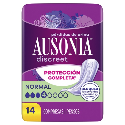 [P2017] AUSONIA DISCREET COMPRESAS INCONTINENCIA NORMAL 14 UD