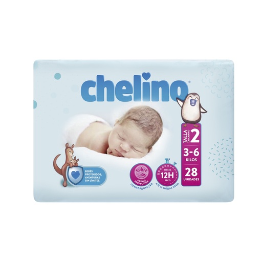 [110365] CHELINO PAÑAL TALLA 2 3-6KG.RECIEN NACIDO 28UD.             