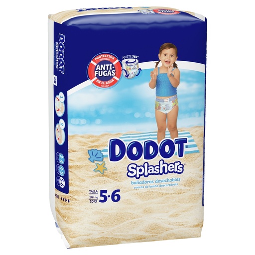 [110466] DODOT SPLASHERS T-5/6 +14KG. 10 UDS.BAÑADORES DESECHAB      